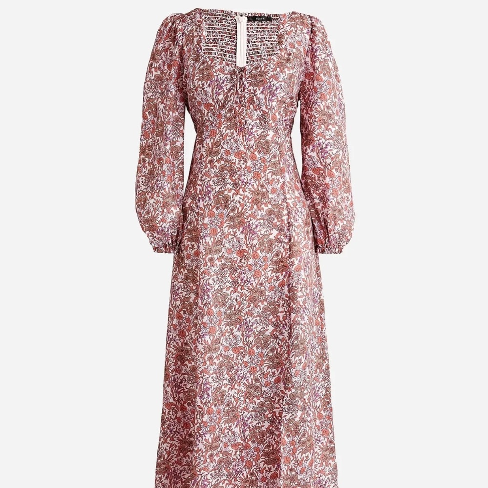 NWT J.Crew Sweetheart long-sleeve midi dress in fête floral